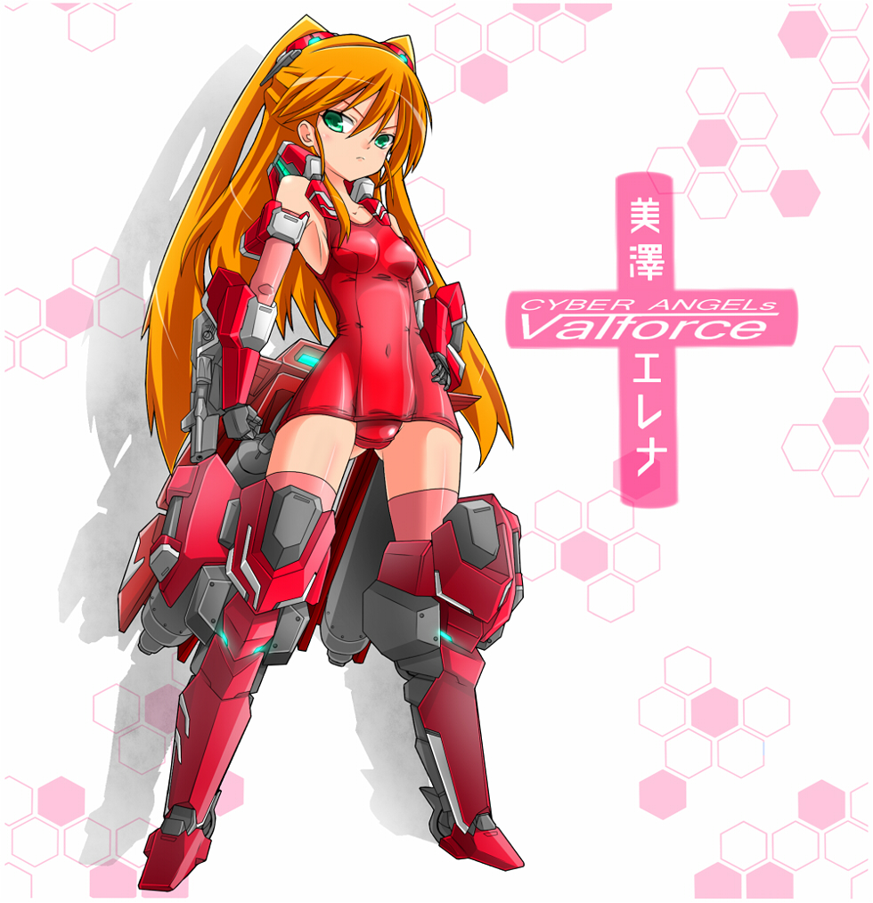armpits, bare_shoulders, breasts, character_request, cyber_angels_valforce, densou_tenshi_valforce, elbow_gloves, gloves