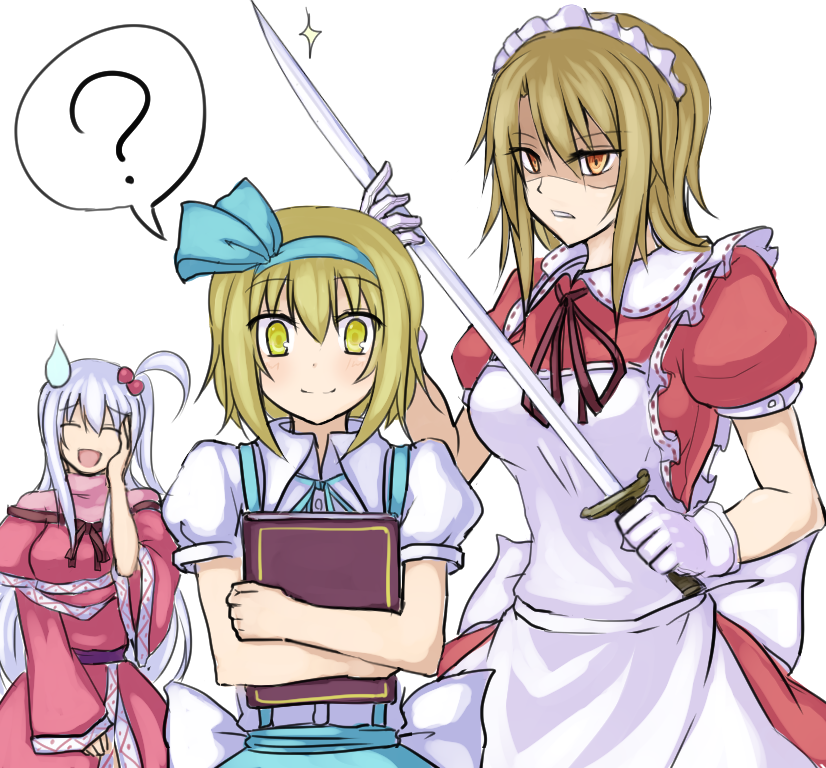 ?, alice_margatroid, alice_margatroid_(pc-98), blonde_hair, blush, book, bow, breasts