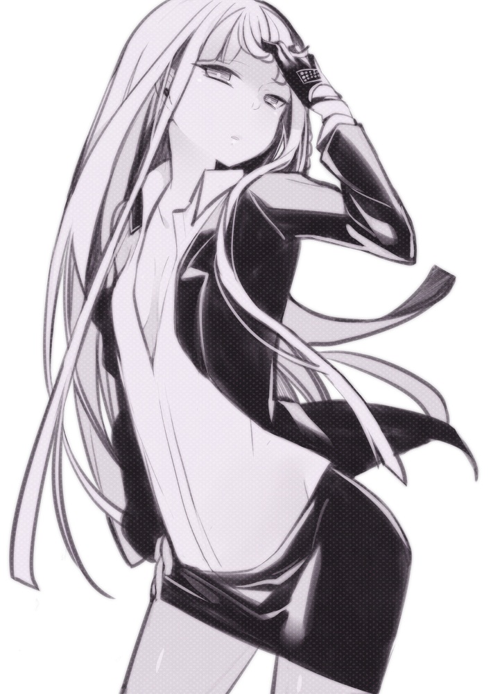 dangan_ronpa, formal, gloves, kirigiri_kyouko, lari, long_hair, shirt, skirt