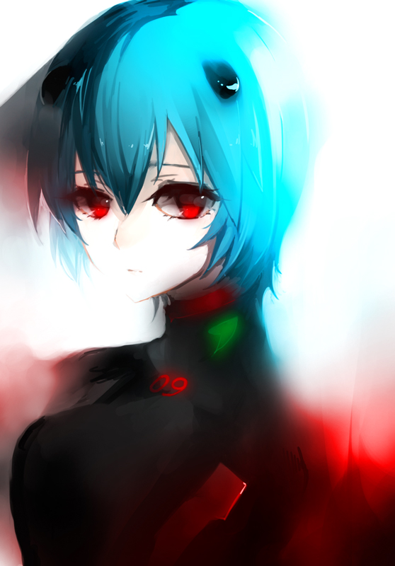 alternate_costume, ayanami_rei, blue_hair, evangelion:_3.0_you_can_(not)_redo, neon_genesis_evangelion, niimaru, rebuild_of_evangelion, red_eyes