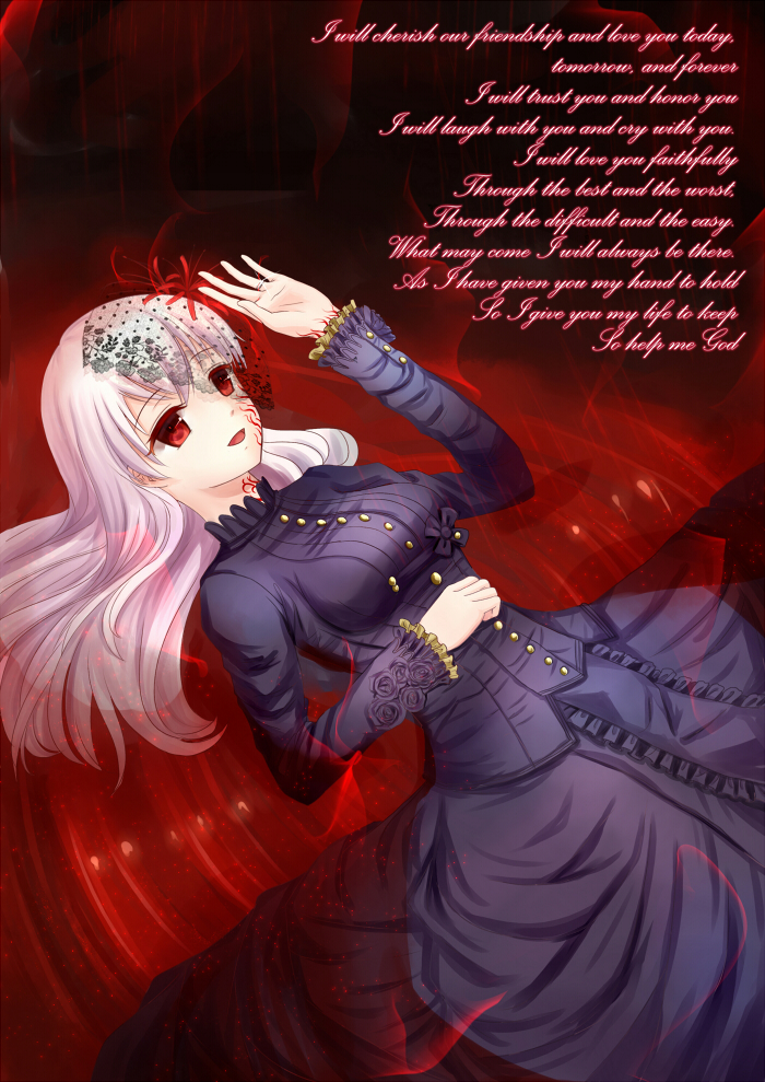 alternate_costume, dark_persona, dark_sakura, dress, english, fate/stay_night, fate_(series), hair_ribbon