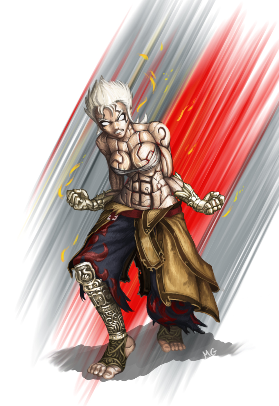 abs, artist_name, asura, asura's_wrath, asura's_wrath, asura_(asura's_wrath), breasts, cleavage