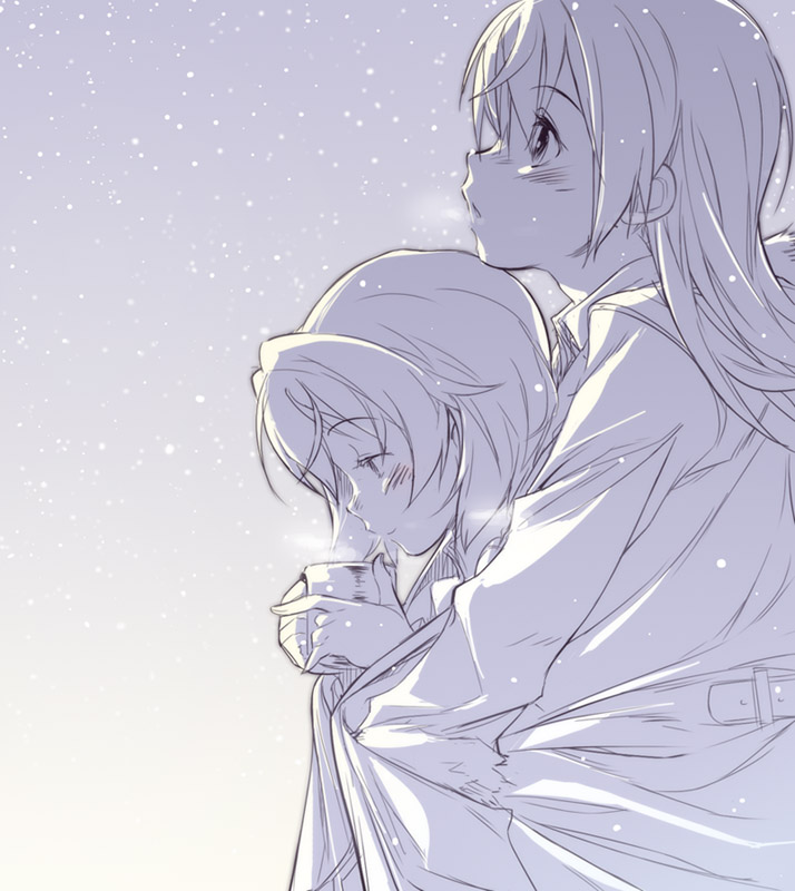 eila_ilmatar_juutilainen, kotamaru-mu, kotamaru_(pajama_soft), monochrome, sanya_v_litvyak, snow, strike_witches