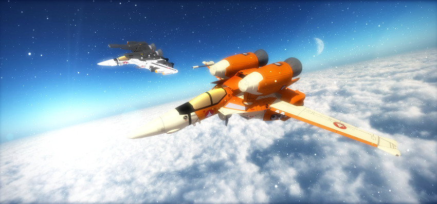 80s, airplane, cannon, cloud, clouds, energy_gun, flying, gunpod