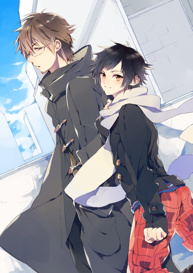 alvin_(tales_of_xillia), bespectacled, black_hair, brown_hair, coat, glasses, guru_(nicocco), jude_mathis