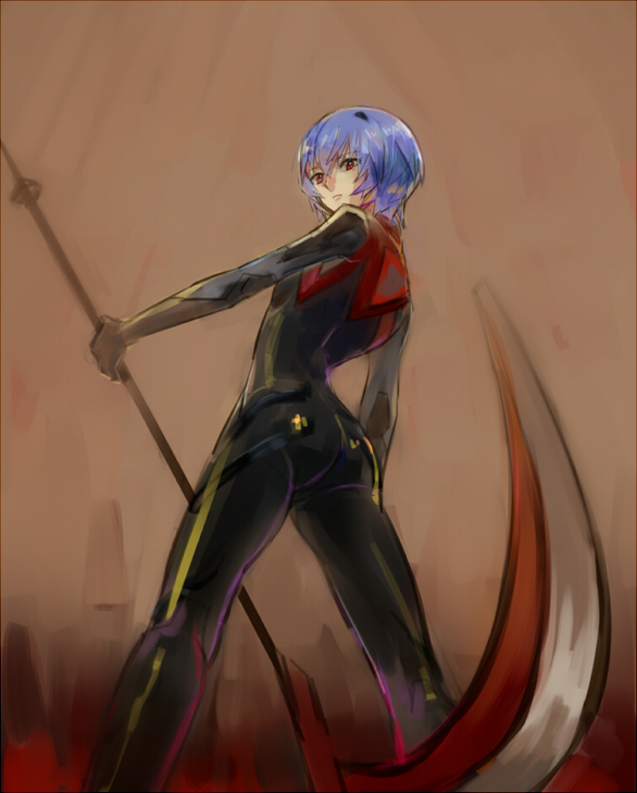 ayanami_rei, blue_hair, evangelion:_3.0_you_can_(not)_redo, karimero_(calimer0), neon_genesis_evangelion, plugsuit, rebuild_of_evangelion, red_eyes