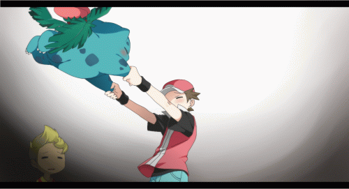 2boys, animated, animated_gif, blush, closed_eyes, eyes_closed, ivysaur, lowres