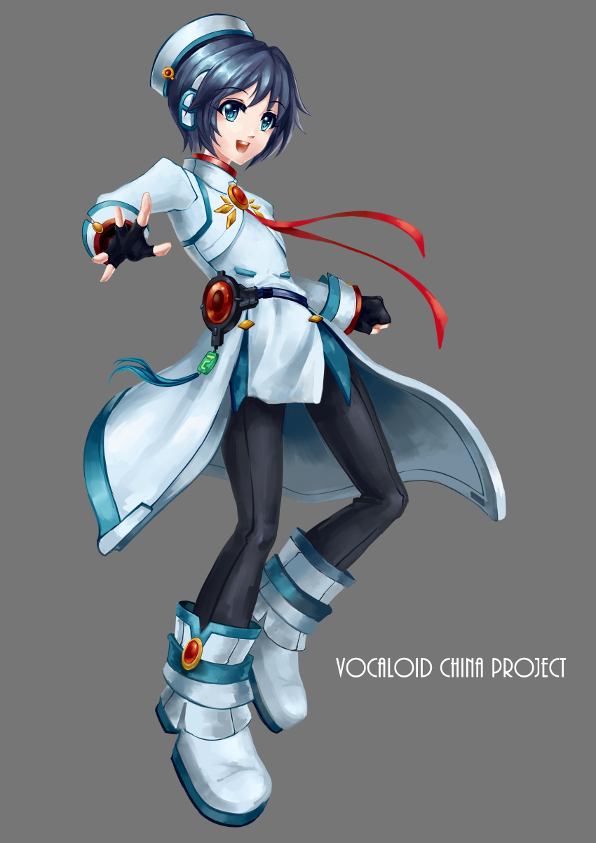 absurdres, grey_background, guolu, hat, highres, male, solo, vocaloid