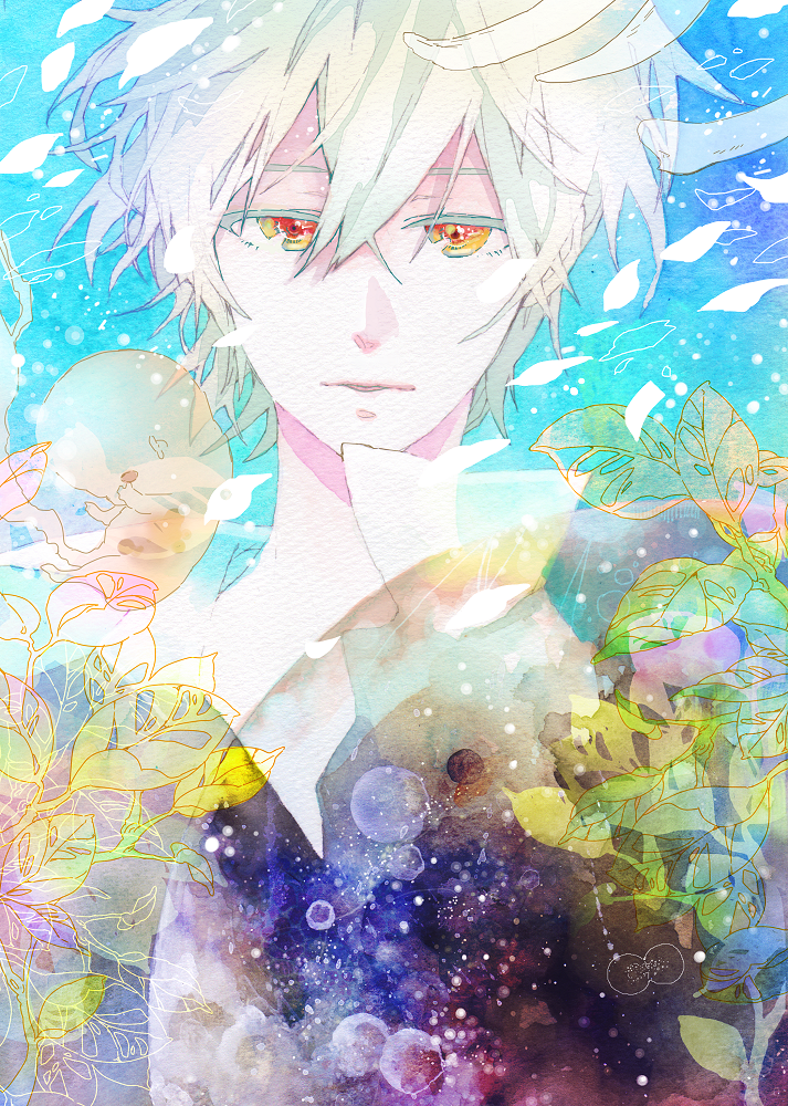 evangelion:_3.0_you_can_(not)_redo, gumi_(kumi), nagisa_kaworu, neon_genesis_evangelion, rebuild_of_evangelion, red_eyes, short_hair, white_hair
