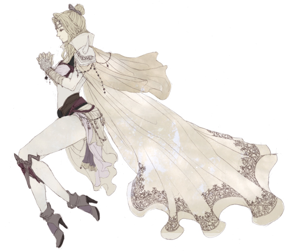 blonde_hair, boots, cape, closed_eyes, female, final_fantasy, final_fantasy_iv, hair_ornament