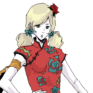 blonde_hair, chinadress, double_bun, female, final_fantasy, final_fantasy_iv, final_fantasy_iv_the_after, flower