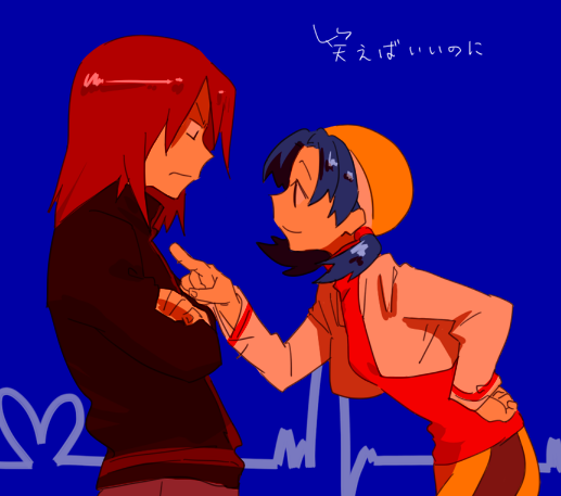 1girl, blue_background, crystal_(pokemon), lowres, mmm73, pokemon, pokemon_(game), pokemon_gsc