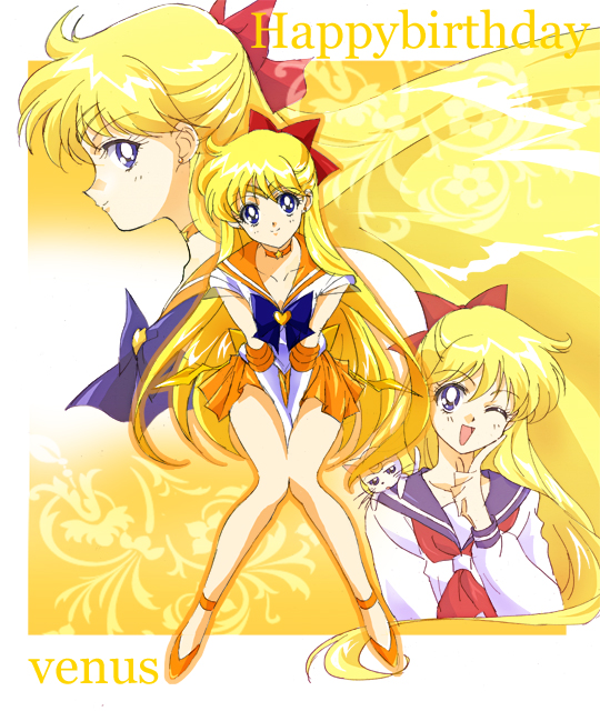 aino_minako, artemis_(sailor_moon), ascot, bishoujo_senshi_sailor_moon, blonde_hair, blue_eyes, bow, cat