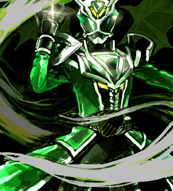 armor, belt, dragon_wings, jewelry, kae_(mochimochi6251), kamen_rider, kamen_rider_wizard, kamen_rider_wizard_(series), male, mask, mass_production_eva, ring, solo, tailcoat, wings