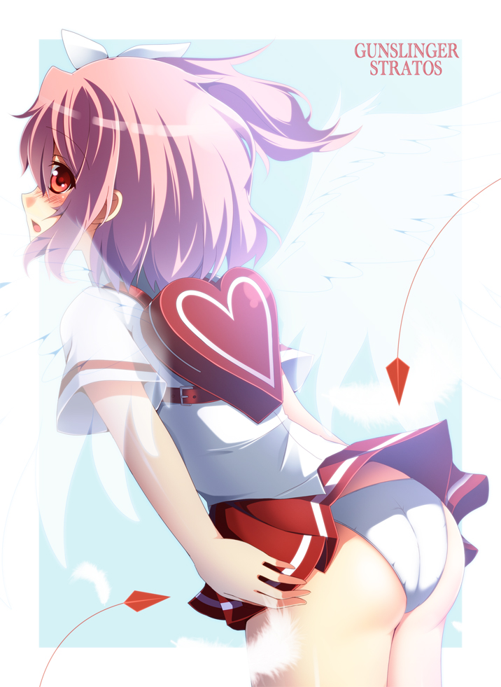 ass, backpack, bag, blush, chibi_arisu, from_behind, gunslinger_stratos, heart