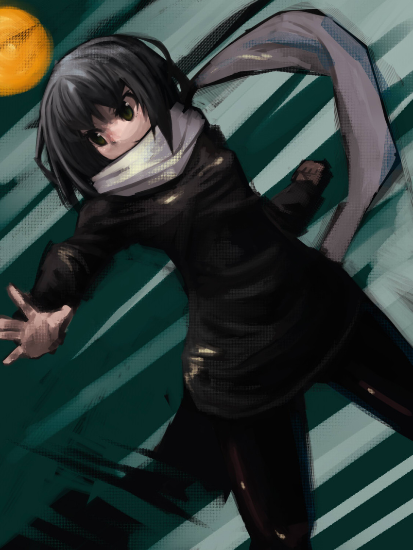 ball, black_hair, character_request, green_eyes, highres, nose, pantyhose, power_pro_kun_pocket