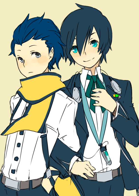 aiwatan, alternate_hairstyle, arisato_minato, arisato_minato_(cosplay), black_hair, blue_eyes, blue_hair, cosplay