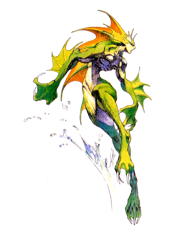 90s, aulbath, bengus, capcom, claws, darkstalkers, dorsal_fin, fins