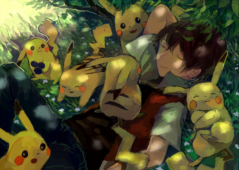 1boy, berries, brown_hair, closed_eyes, eyes_closed, flower, jacket, minahamu