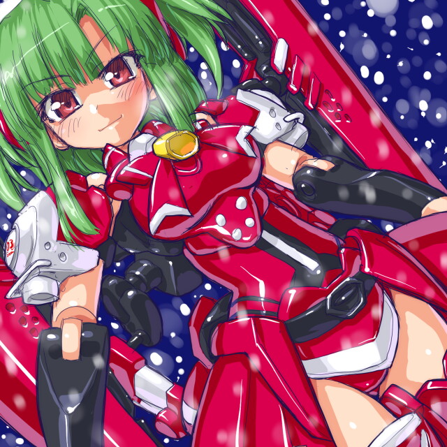 brown_eyes, busou_shinki, dd_(artist), doll_joints, green_hair, hishimiya_tsugaru, snow, solo
