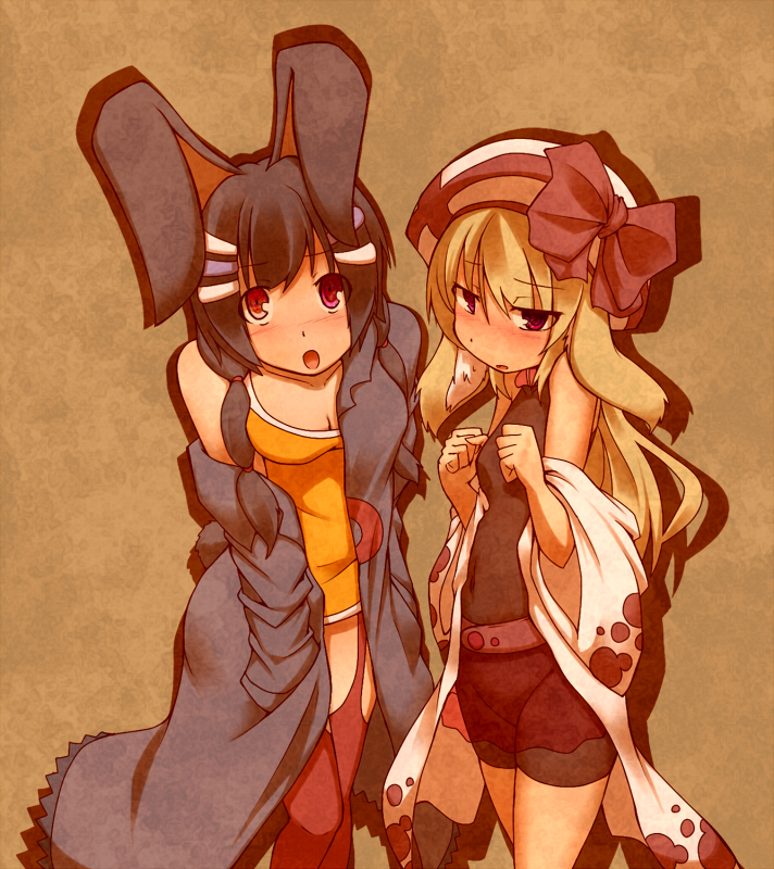 animal_ears, blonde_hair, blush, breasts, bunny_ears, harumiya_ria, hat, kinetsuki_miu
