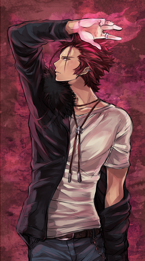 k_(anime), kudou_akira, male, red_hair, redhead, short_hair, solo, suou_mikoto_(k)