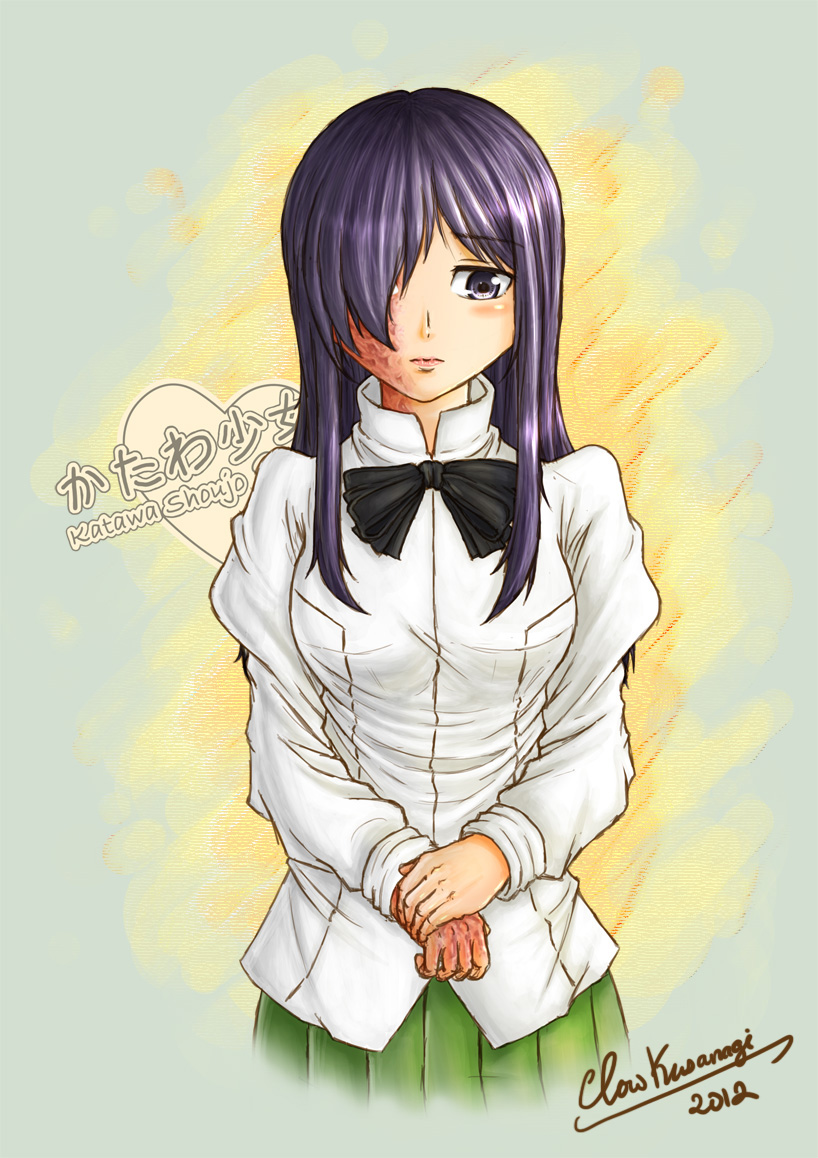 artist_name, clow_kusanagi, downcast_eyes, hair_over_one_eye, ikezawa_hanako, katawa_shoujo, long_hair, purple_eyes