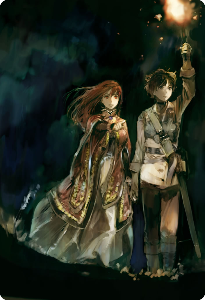 1girl, artist_request, black_hair, brown_hair, cape, choker, dress, gloves