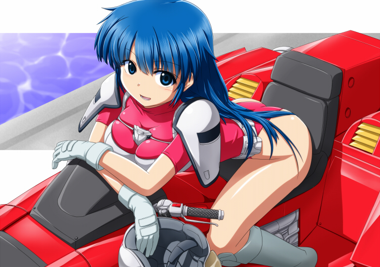 blue_eyes, blue_hair, burning_force, hiromi_tengenji, leotard, namco, source_request