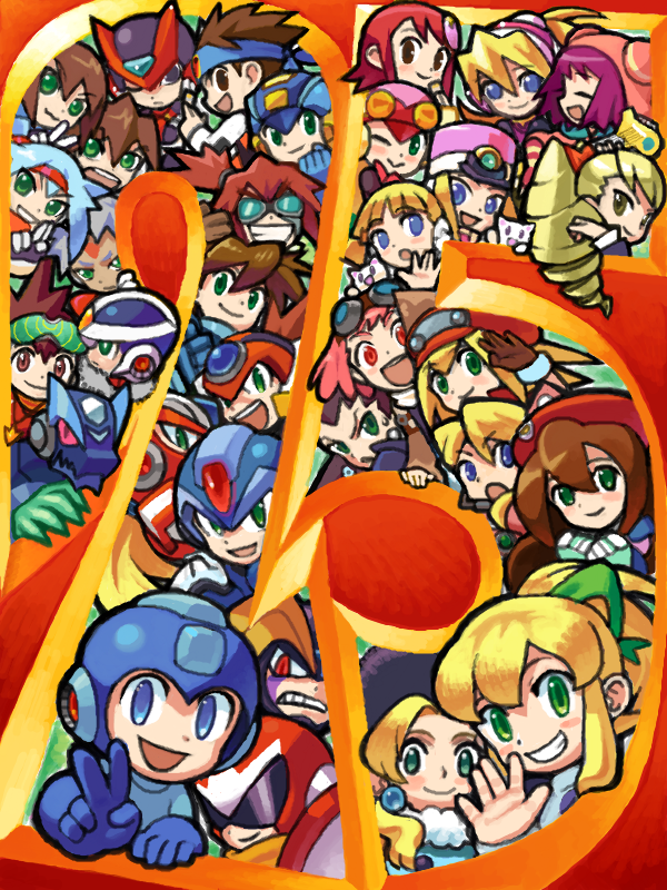 6+girls, aero, aile, aile_(mega_man_zx), anniversary, ashe, axl, axl_(mega_man)