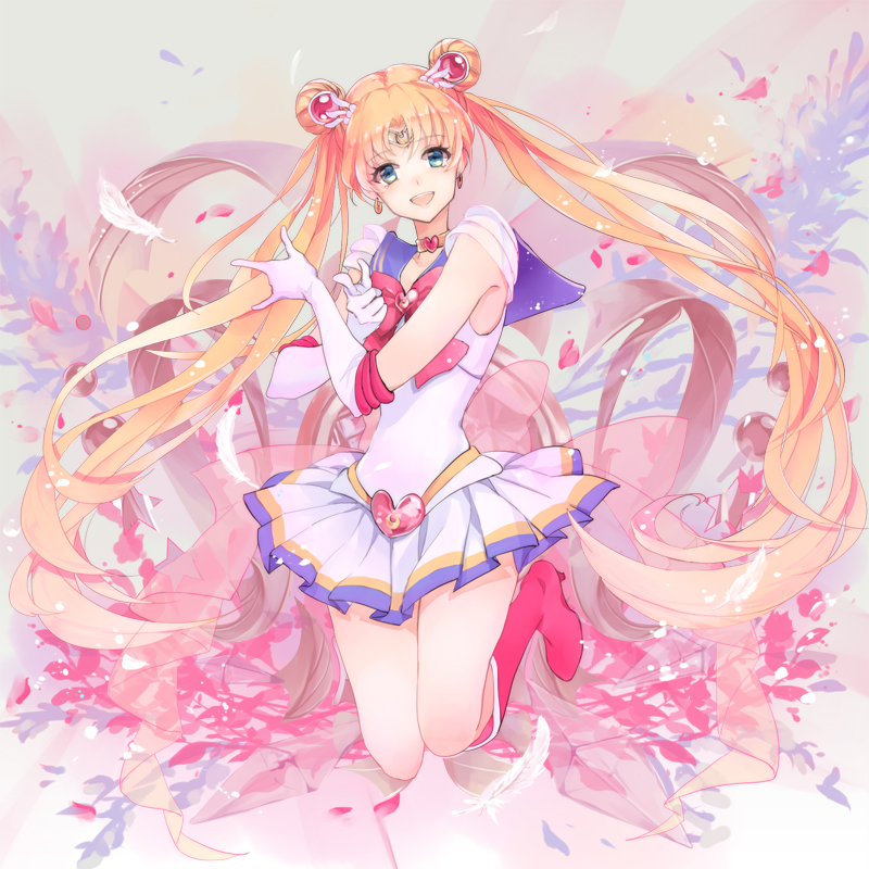 bishoujo_senshi_sailor_moon, blonde_hair, blue_eyes, double_bun, elbow_gloves, gloves, hair_ornament, hina_(xoxo)