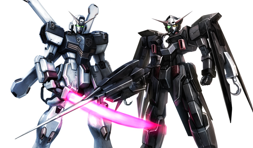 crossbone_gundam, crossbone_gundam_x-1, crossover, energy_sword, eyepatch, gundam, gundam_age, gundam_age-2_darkhound