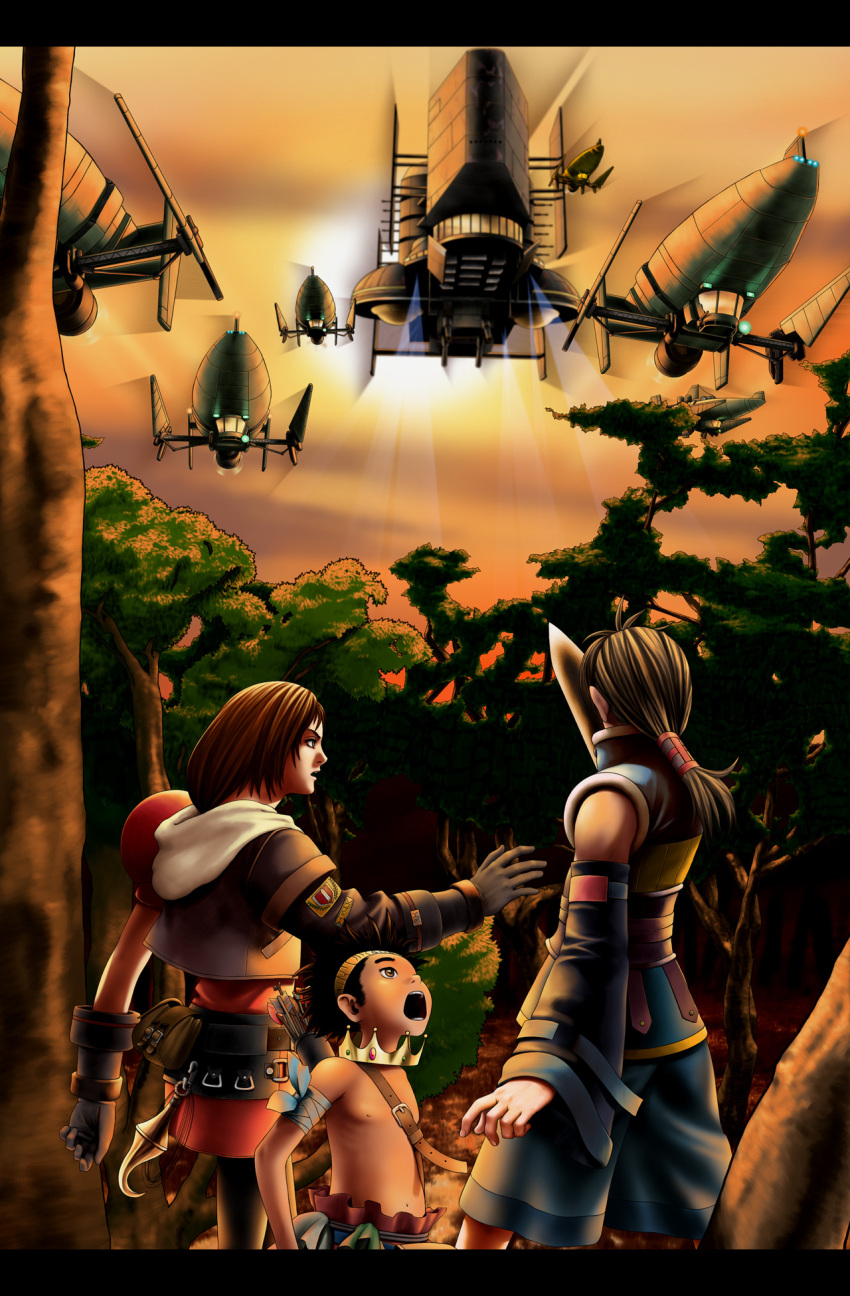 2boys, airship, arc_the_lad, arc_the_lad_twilight_of_the_spirits, child, demon_boy, highres, kharg