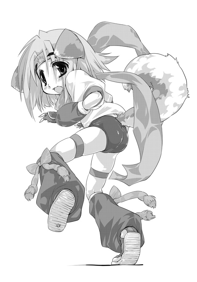 arcana_heart, bow, bows, buruma, dog_ears, dog_tail, gym_uniform, hairan