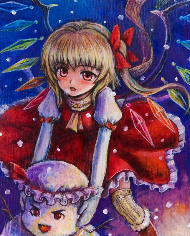 :o, adapted_costume, blonde_hair, blouse, blue_background, boots, breath, dress