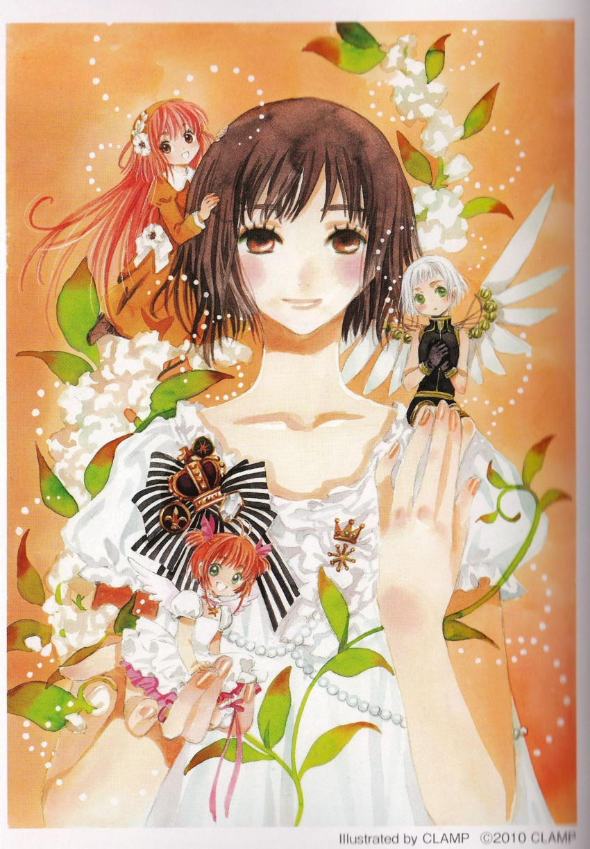 blush_stickers, bow, brown_eyes, brown_hair, card_captor_sakura, cardcaptor_sakura, character_request, clamp