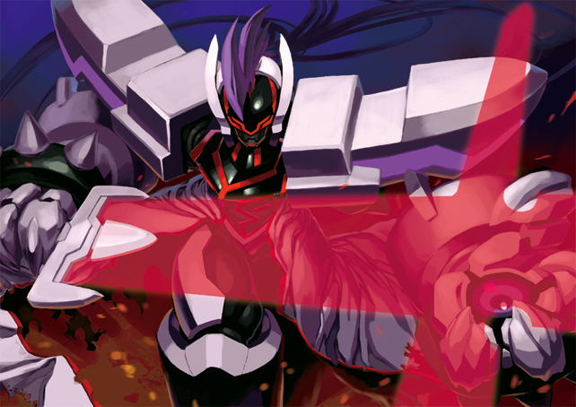 armor, energy_blade, energy_sword, helmet, kuroino_(artist), omega_(rockman), rockman, rockman_zero