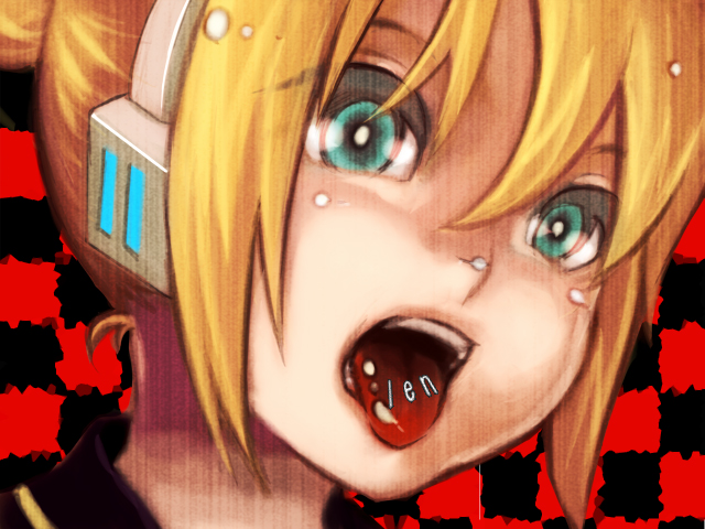 blonde_hair, blue_eyes, fujitsuna, headphones, kagamine_len, male, open_mouth, short_hair