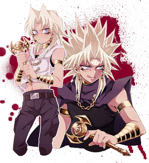 :q, belt, bracelet, cape, chain, chains, dark_persona, facial_mark