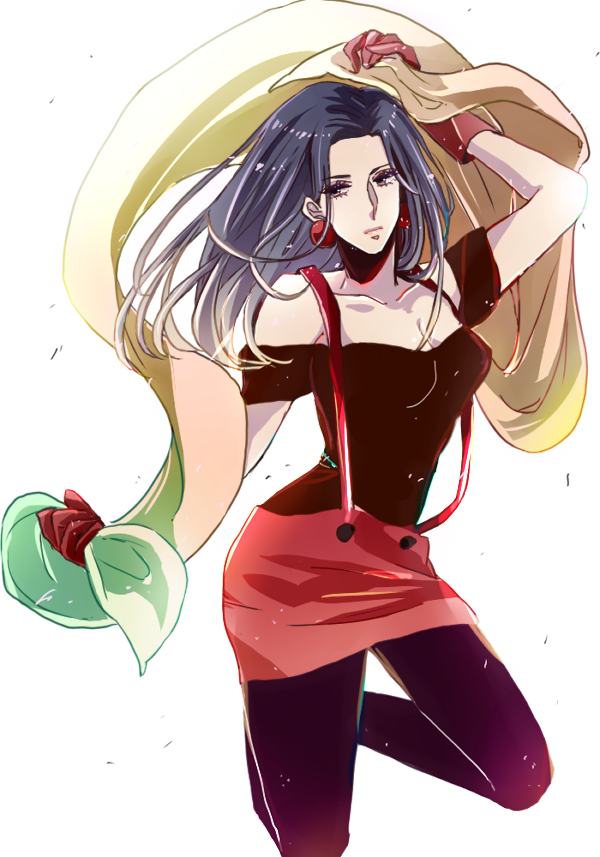 black_hair, earrings, gloves, jewelry, jojo_no_kimyou_na_bouken, lisa_lisa, long_hair, pantyhose