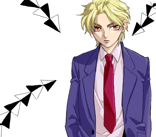 blonde_hair, child, dio_brando, directional_arrow, drawr, formal, gedoooo, jojo_no_kimyou_na_bouken