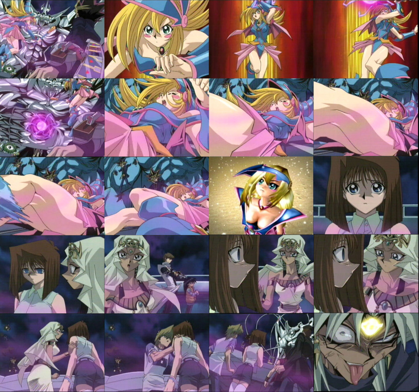 black_magician_girl, blonde_hair, bmg, brown_hair, cap, dark_magician_girl, ishizu_ishtar, mazaki_anzu, yu-gi-oh!