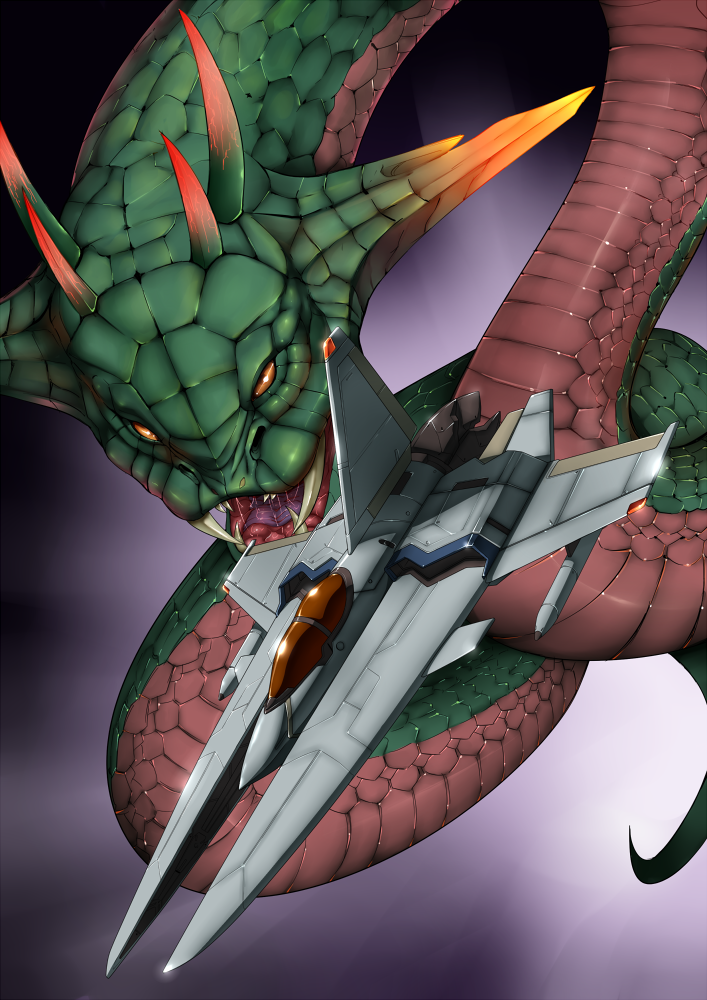 giant_snake, gradius, konami, salamander_(game), ship, snake, vic_viper, vuccha