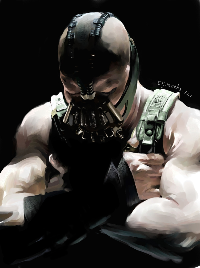 artist_request, bald, bane, batman_(series), big_guy, closed_eyes, crossed_arms, dc_comics