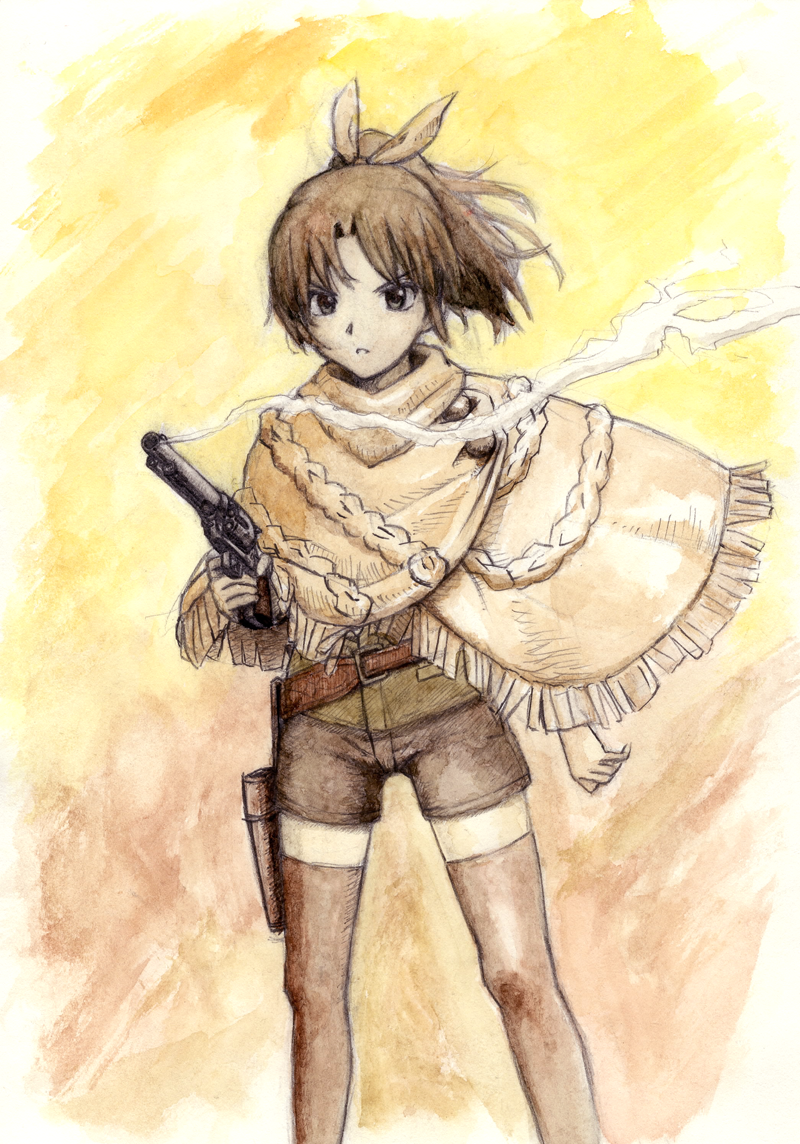 ayase_(ayase_m712), belt, blush, brown_legwear, capelet, fringe, green_eyes, green_hair