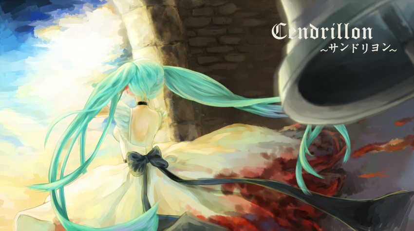 bell, blood, bow, cendrillon_(vocaloid), collar, dress, hatsune_miku, highres
