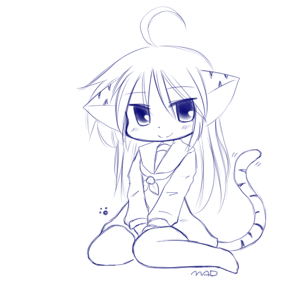 ahoge, animal_ears, blush, cat_ears, flat_chest, haruka_(mad), long_hair, mad_(kusakabe)
