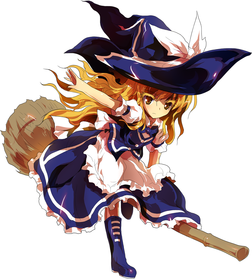 alphes, apron, blonde_hair, boots, bow, broom, broom_riding, eyelashes