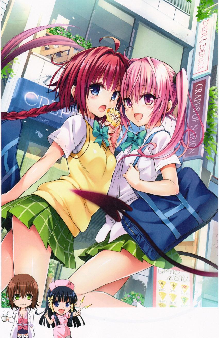 :d, :o, absurdres, ahoge, bag, black_hair, blue_eyes, blush