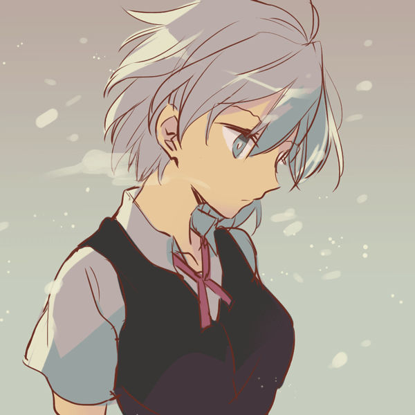 blue_eyes, kosegawa_shiromi, saki, short_hair, snow, snowing, solo, tosiki